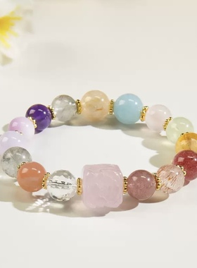 五台山紫水晶九尾狐招财转运手链