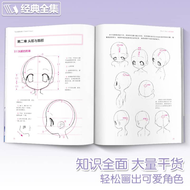 经典全集漫画基础教程卡通人物篇初学入门零基础新手绘书籍卡通动漫Q版古风人物古装画画册集成人美术教材杨建飞-图1