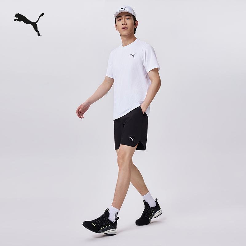 Black running fitness shorts for men PUMA