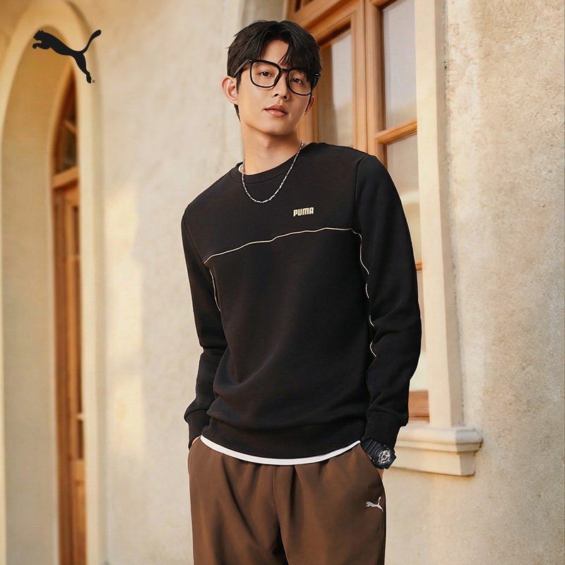 加绒保暖圆领长袖运动卫衣男PUMA彪马官方冬季白色加厚上衣692907,淘宝优惠券,粉丝福利购,淘宝优惠卷