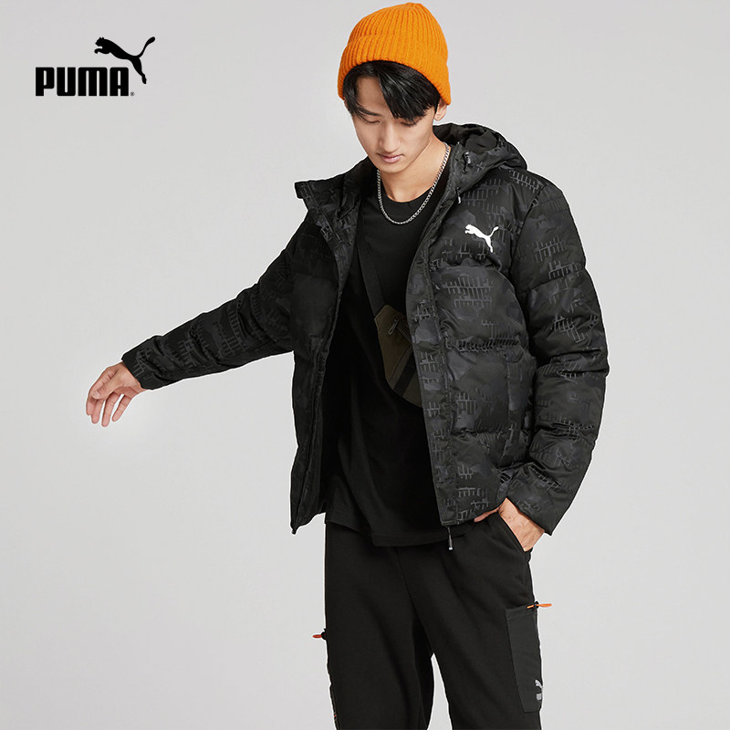 puma官方男款迷彩印花保暖连帽 PUMA运动羽绒服