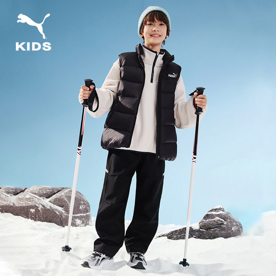 Water-repellent duck down sports down vest for kids PUMA