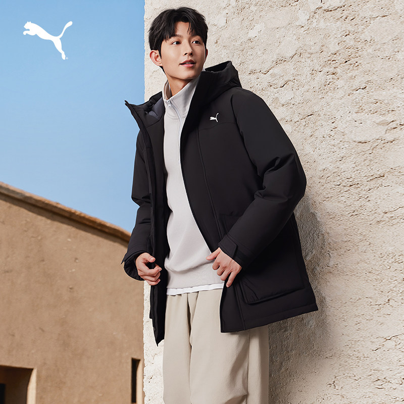 防风拒水600蓬80鸭绒派克羽绒服男PUMA彪马长款冬工装外套 692778