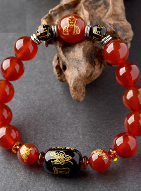 2026年太岁玛瑙手链本命马年属马鼠牛兔佩戴吉祥物手串化护身符