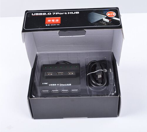 Z-TEK力特 7口USB HUB USB集线器 高速USB7口HUB/带4A电源 ZE341A - 图2
