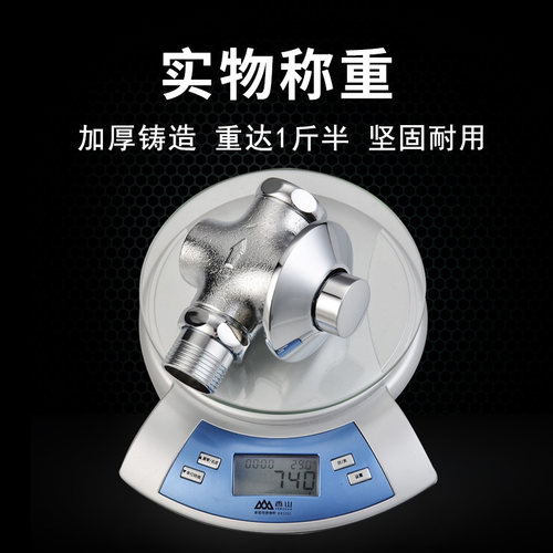 时龙 全铜入墙式暗装手按式大便冲洗阀/冲水阀/蹲/全铜  CL08 - 图3