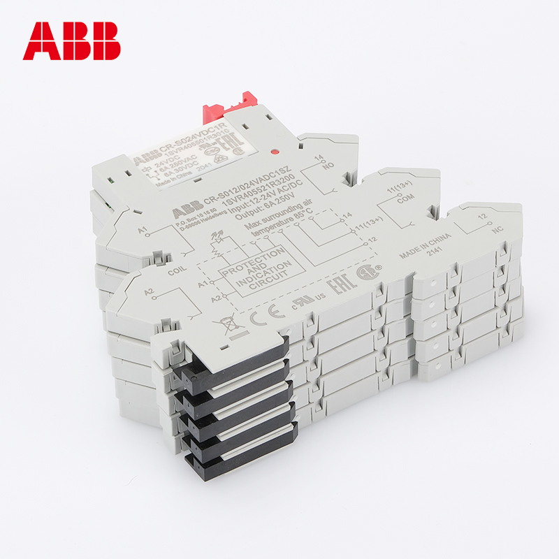 ABB薄片继电器CR-S024VDC1R超薄型CR-S024VADC1CRS中间12V底座24V - 图2