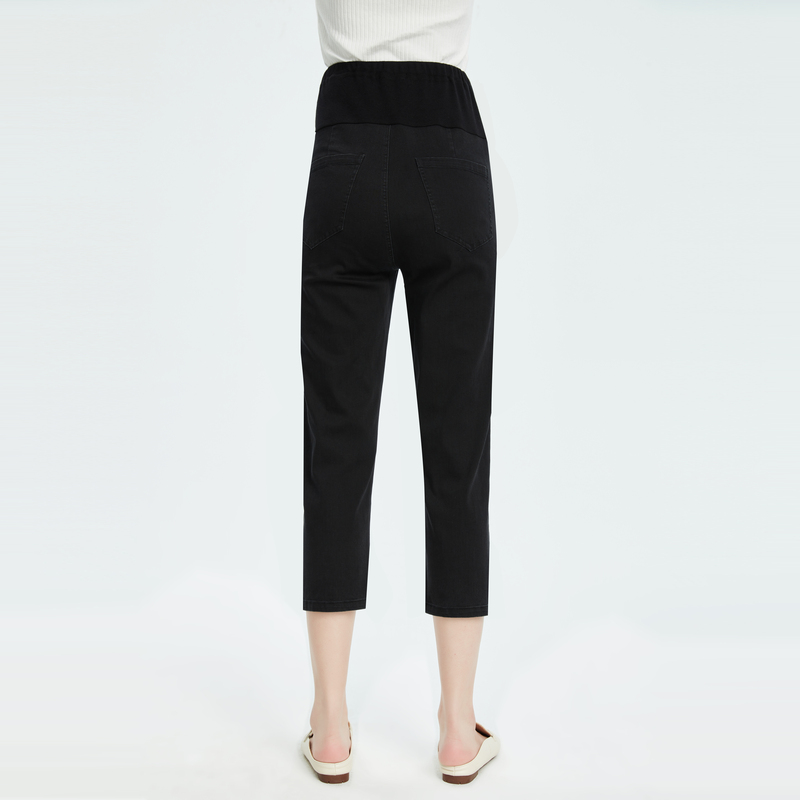 快乐屋孕妇弹力牛仔显瘦宽松七分裤 快乐屋孕妇直筒裤