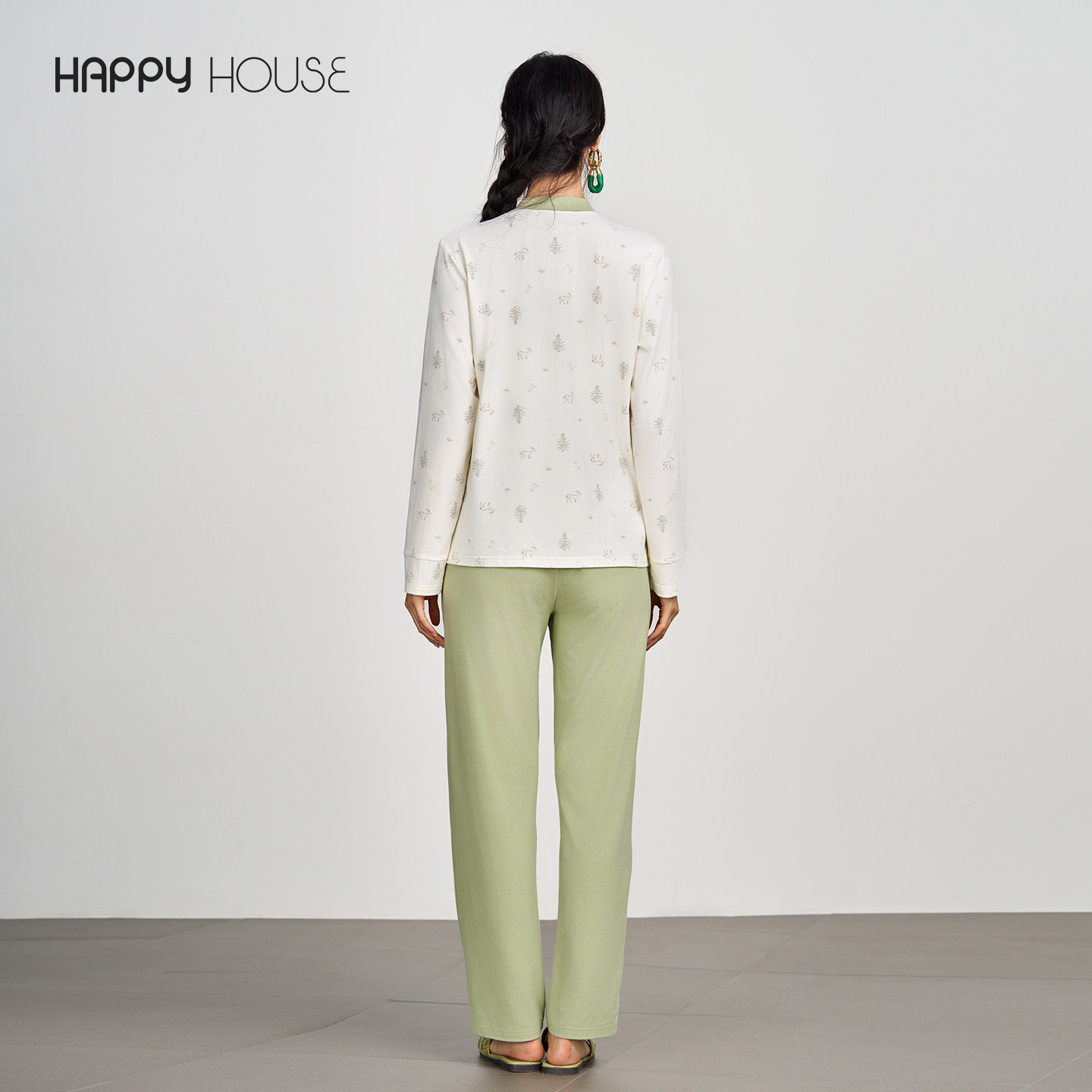 快乐屋针织月子服秋装2026新款哺乳衣印花孕妇睡衣家居服套装透气,淘宝优惠券,粉丝福利购,淘宝优惠卷