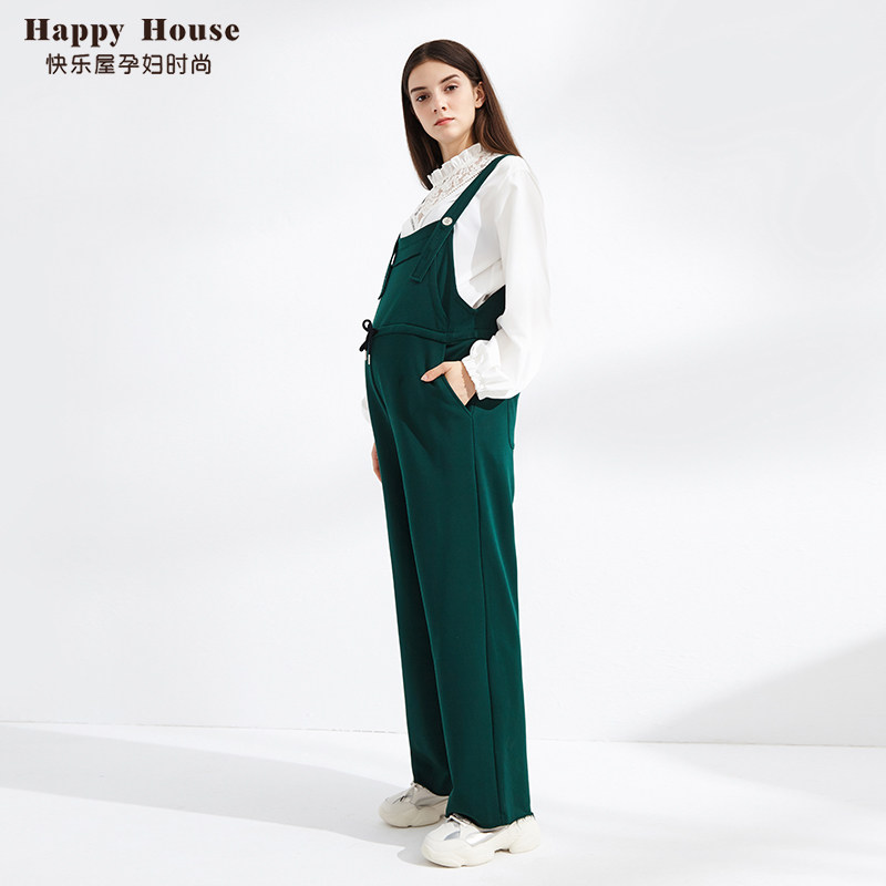 快乐屋孕妇背带裤春季2026新款宽松大码休闲针织毛边孕妇直筒裤子,淘宝优惠券,粉丝福利购,淘宝优惠卷