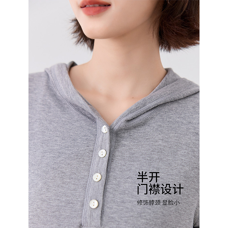 快乐屋针织孕妇上衣秋装2026新款时尚连帽卫衣长袖春秋孕妇装外套,淘宝优惠券,粉丝福利购,淘宝优惠卷