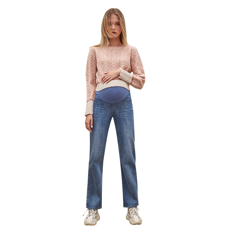 快乐屋孕妇牛仔阔腿裤2023孕妇裤子 快乐屋孕妇阔腿裤