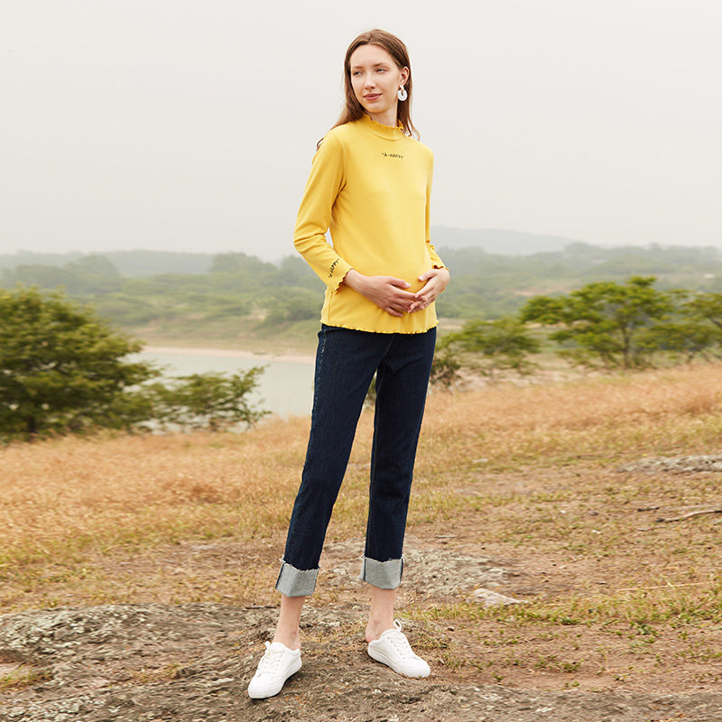 快乐屋孕妇裤秋季外穿2020孕妇裤子 快乐屋孕妇直筒裤