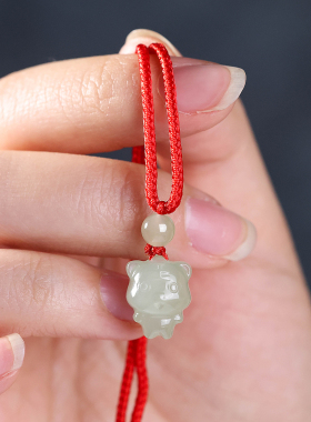 妙韵天然和田玉生肖虎吊坠吉祥物