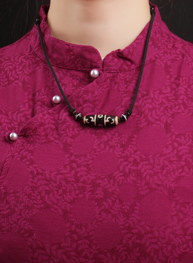 西藏三眼莲师天珠龙纹吊坠