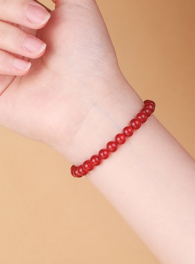 天然红玛瑙女士佩戴手链