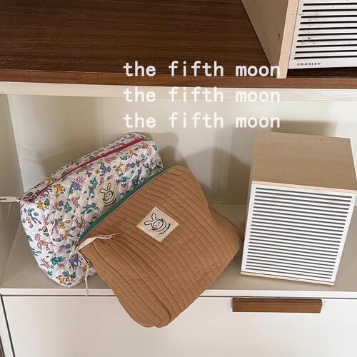 thefifthmoon可爱格子碎花大容量绗缝收纳包化妆包整理包 - 图0