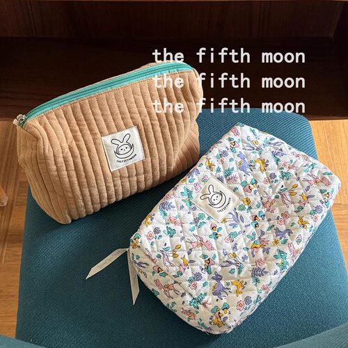 thefifthmoon可爱格子碎花大容量绗缝收纳包化妆包整理包 - 图1