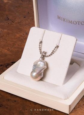 巴洛克珍珠毛衣链925纯银爆闪链