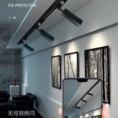 轨道射灯聚光博物馆美术馆展会清吧专用滑轨灯变焦防眩调光展览灯 - 图0