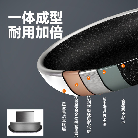 Cui Dahuang non-stick wok frying pan with poly-oil non-stick pan gas induction cooker special pot household cooking pot