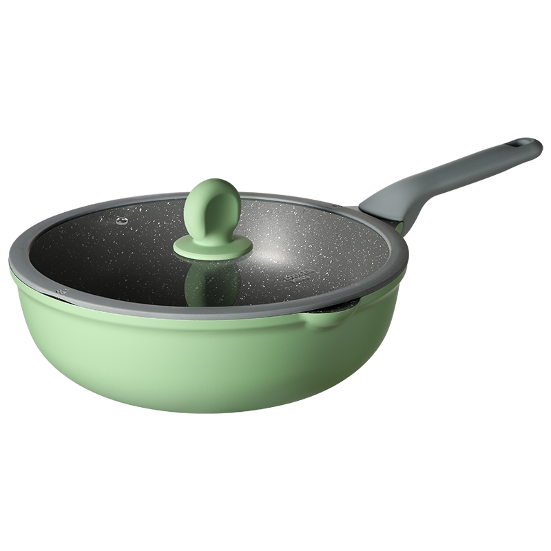 炊大皇麦饭石家用不沾燃气电磁炉 炊大皇炒锅