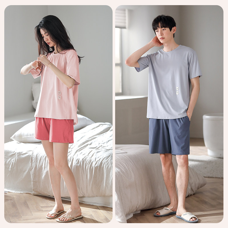 造福鸟夏季情侣男士抗菌绵短袖睡衣 造福鸟睡衣/家居服套装