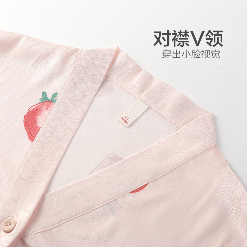 2022年新款夏季冰丝短袖甜美睡裙 造福鸟睡衣/家居服套装