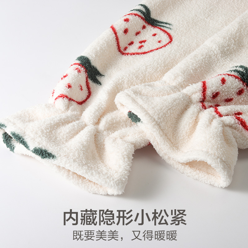 珊瑚绒睡衣女冬季加厚保暖草莓可爱减龄领 年新款家居服两件套 2021 珊瑚绒睡衣女冬季加厚保暖草莓可爱减龄领 年新款家居服两件套 2021