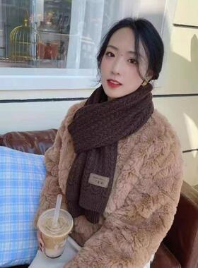 秋冬针织文艺女式镂空围巾