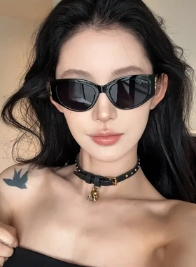 2025新款复古猫眼墨镜老钱风女潮方圆脸显瘦高级感太阳镜度假旅游