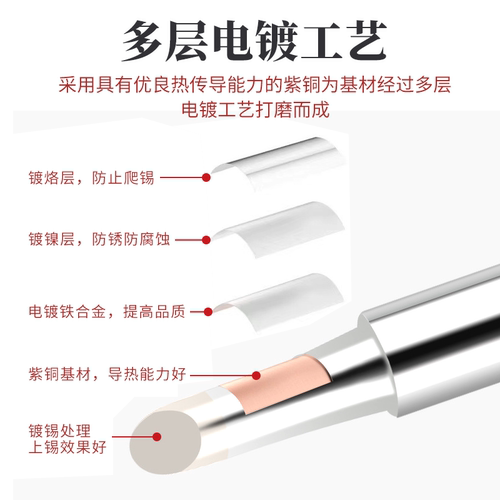 HK936烙铁头内热式刀头恒温烙铁嘴焊咀尖头马蹄型电焊头焊台通用 - 图0
