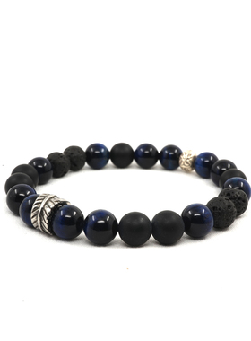 pohier原创小众设计羽毛磨砂古银