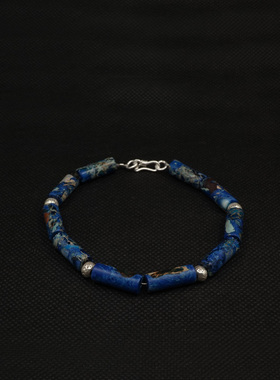 印第安古法手工银天然石手链