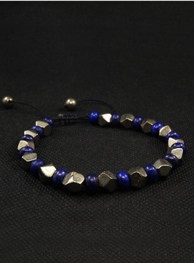 pohier宝喜儿黄铁矿青金石手链