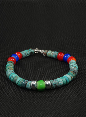 pohier原创天然原矿印第安琉璃珠