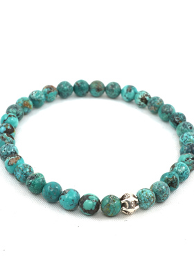 pohier印第安原矿天然绿松石手链