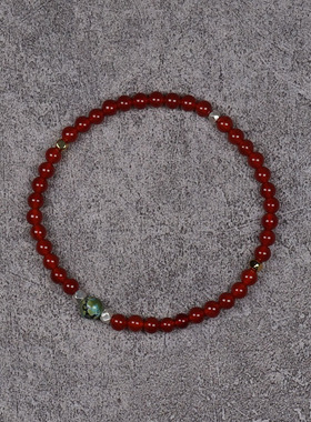 POHIER天然红玛瑙本命年幸运手链