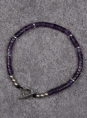 pohier宝喜儿紫水晶纯银手链