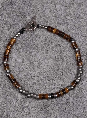 pohier宝喜儿男女纯银虎眼石手链