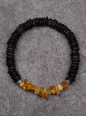 POHIER宝喜儿琥珀蜜蜡纯银手串