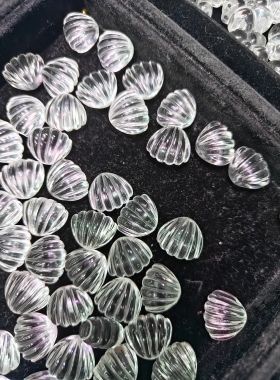 天然白水晶雕刻贝壳吊坠女款