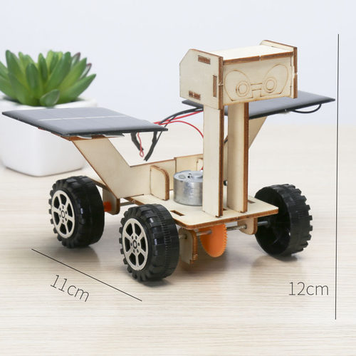 学生科学实验太阳能月球车机器人 儿童科技小制作DIY手工木制模型 - 图1