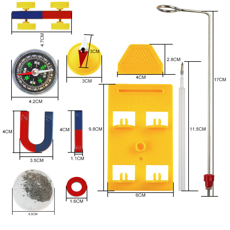 科学实验磁铁套装 条/U/马蹄/环型教学指南针二年级磁铁套装教具 - 图1