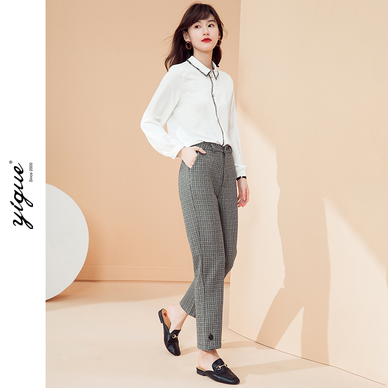 亦谷2020年秋冬新款毛呢子女哈伦裤 亦谷休闲裤