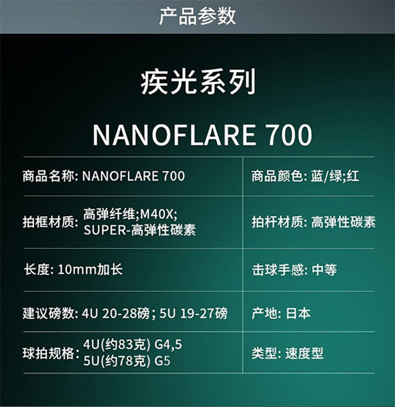 尤尼克斯羽毛球拍疾光NF700碳纤维超轻yy日本专业速度型双打羽拍-图3