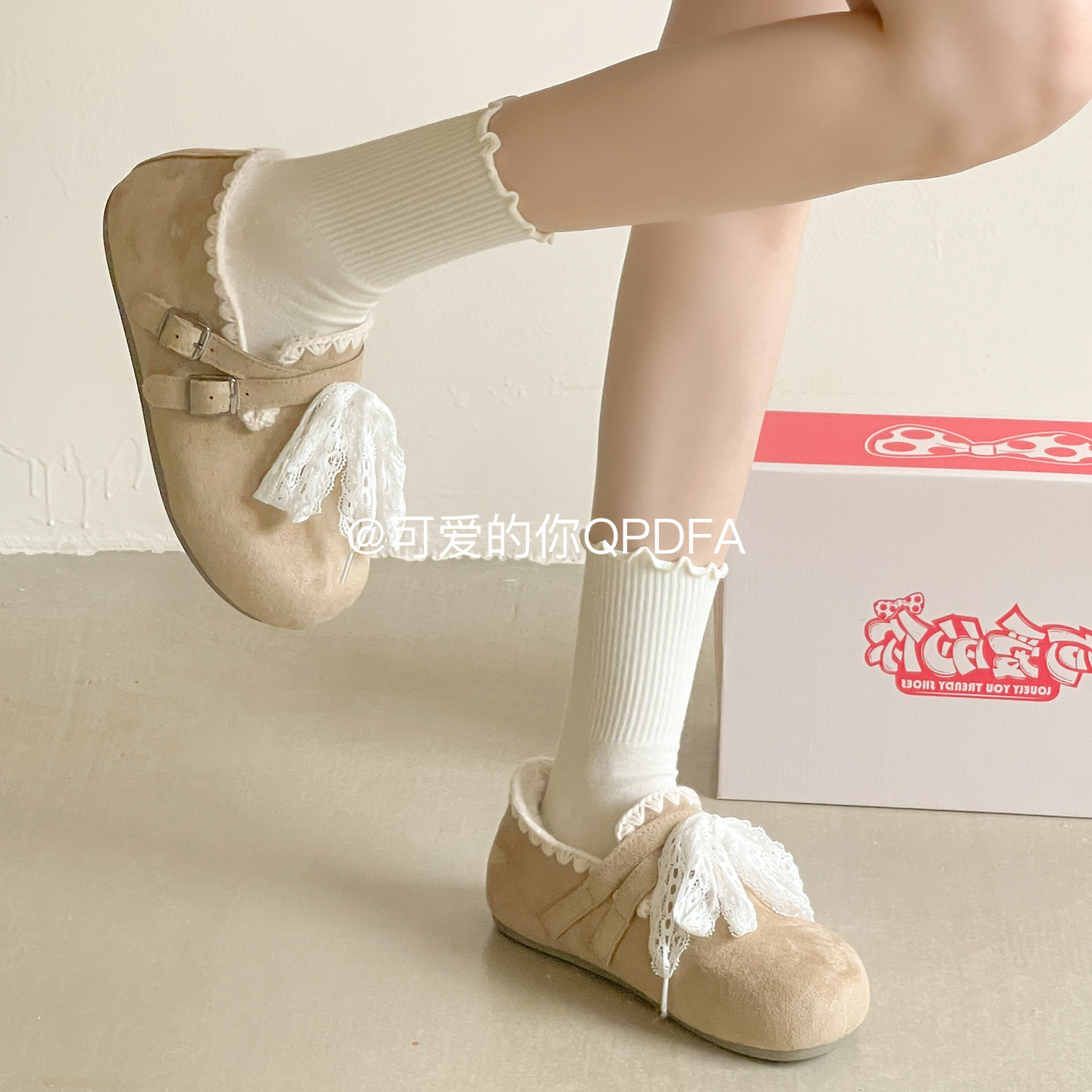 可爱的你韩系百搭小白鞋子女2025新款爆款秋季厚底女鞋全包勃肯鞋,淘宝优惠券,粉丝福利购,淘宝优惠卷