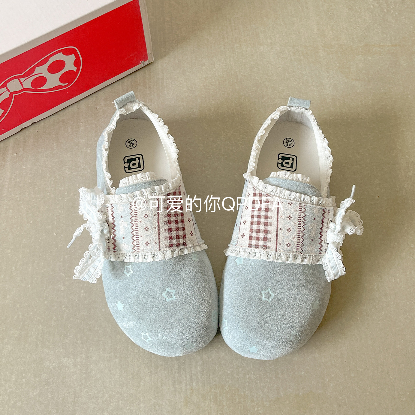 可爱的你 2026新款春款魔术贴懒人一脚蹬勃肯鞋女花边穆勒休闲鞋,淘宝优惠券,粉丝福利购,淘宝优惠卷