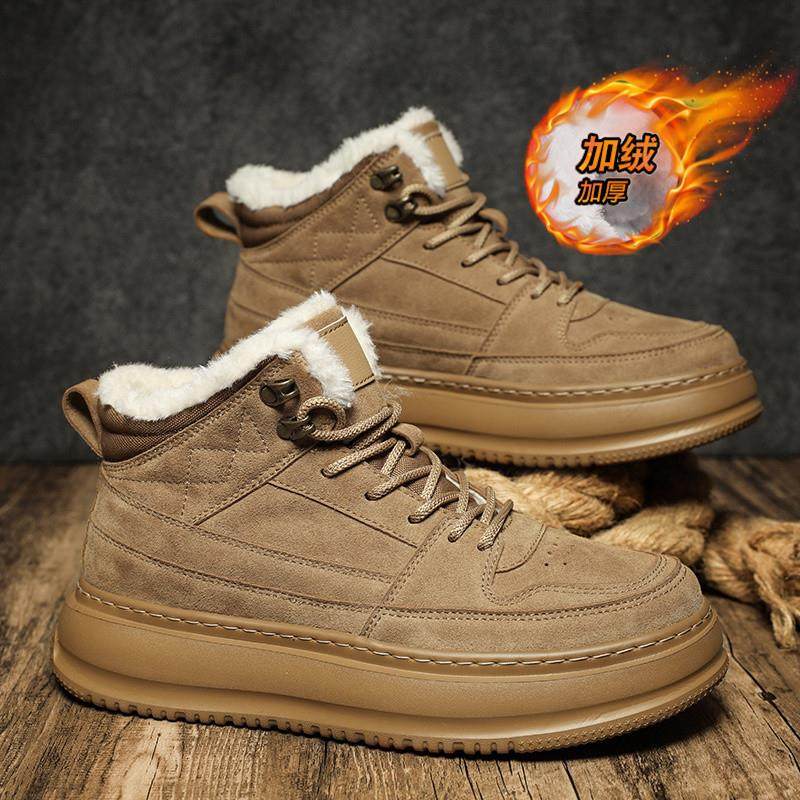 雪地靴男鞋冬季加绒保暖真皮马丁靴男款外穿皮毛一体厚底防寒棉靴,淘宝优惠券,粉丝福利购,淘宝优惠卷