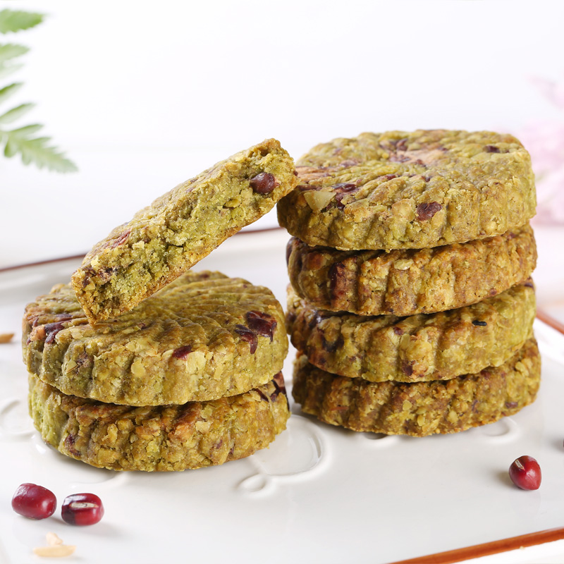 健元堂旗舰店大麦若叶粉全燕麦饼干卡脂肪热量粗粮饱腹代餐压缩低0早餐零食品2